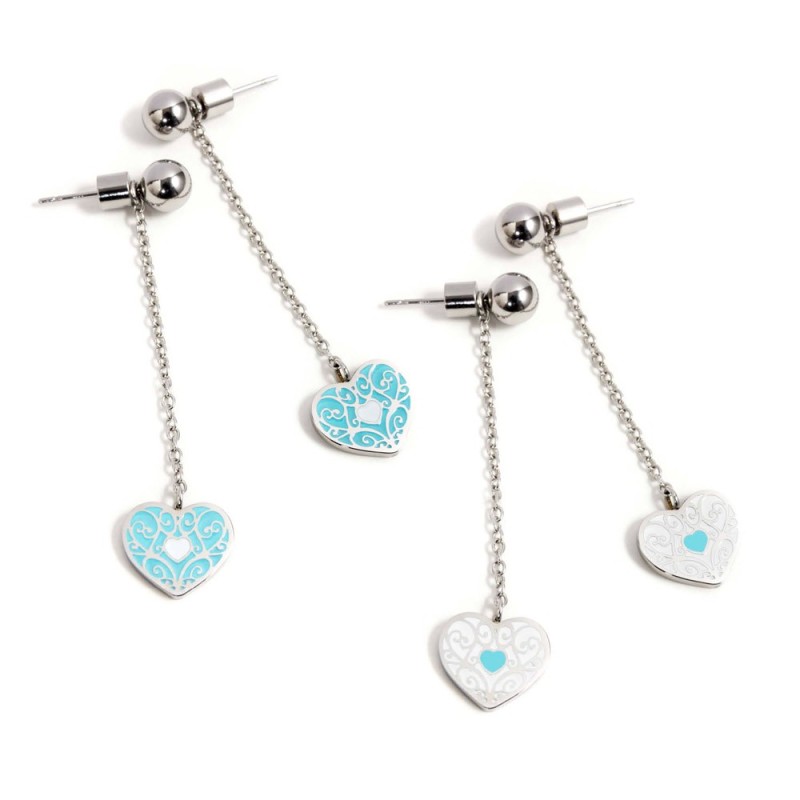 S.S.TURQUOISE HEART PENDANT EARRING S.S.TURQUOISE HEART PENDANT EARRING