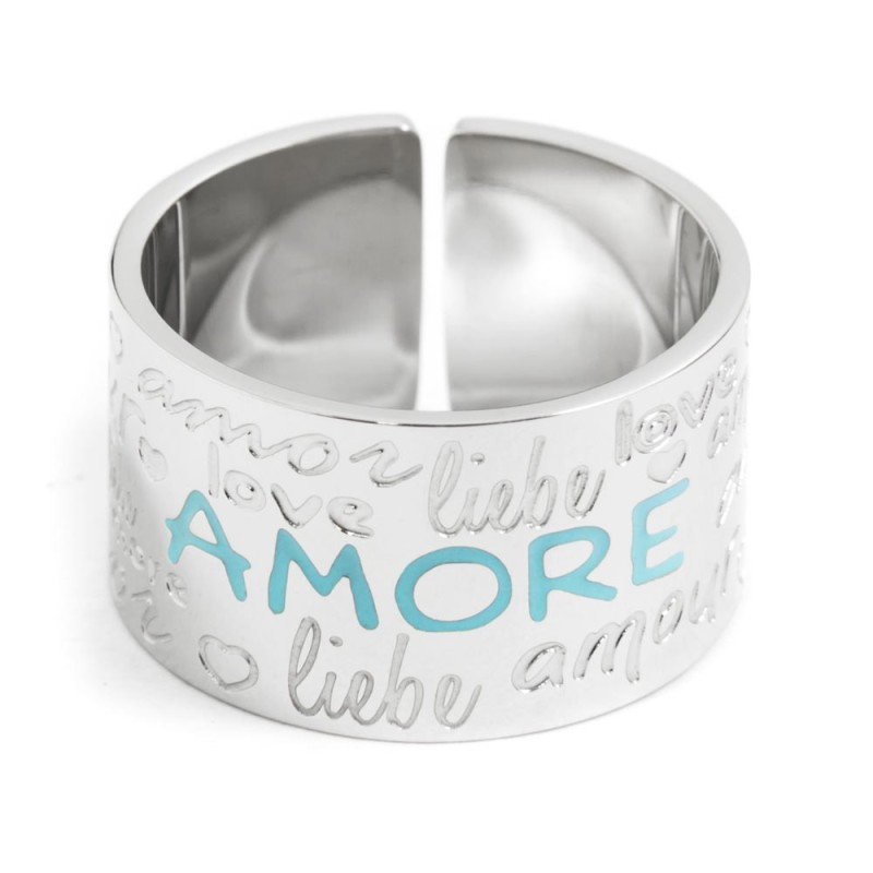 S.STEEL ADJUSTABLE WORDS AMORE RING S.STEEL ADJUSTABLE WORDS AMORE RING