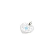 S.STEEL 25 MM TURQUOISE HEART CHARM S.STEEL 25 MM TURQUOISE HEART CHARM
