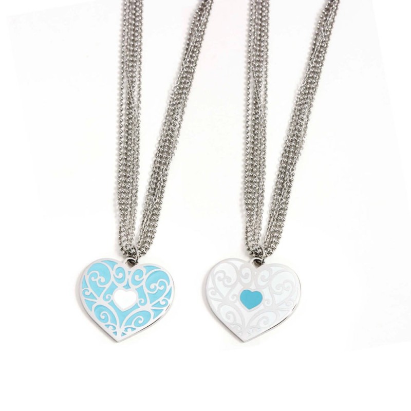 S.STEEL  HEART DOUBLE CHAIN S.STEEL  HEART DOUBLE CHAIN
