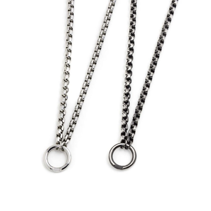 S.STEEL DIAM BOX CHAIN NECKLACE S.STEEL DIAM BOX CHAIN NECKLACE