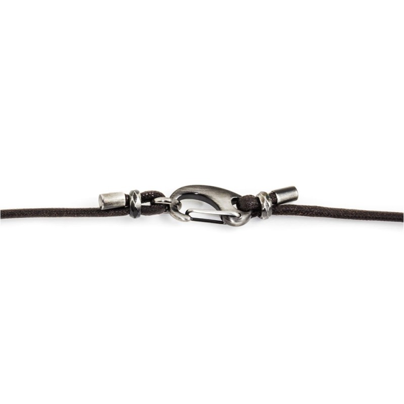 BLACK WAXED STEEL STRING NECKLACE BLACK WAXED STEEL STRING NECKLACE