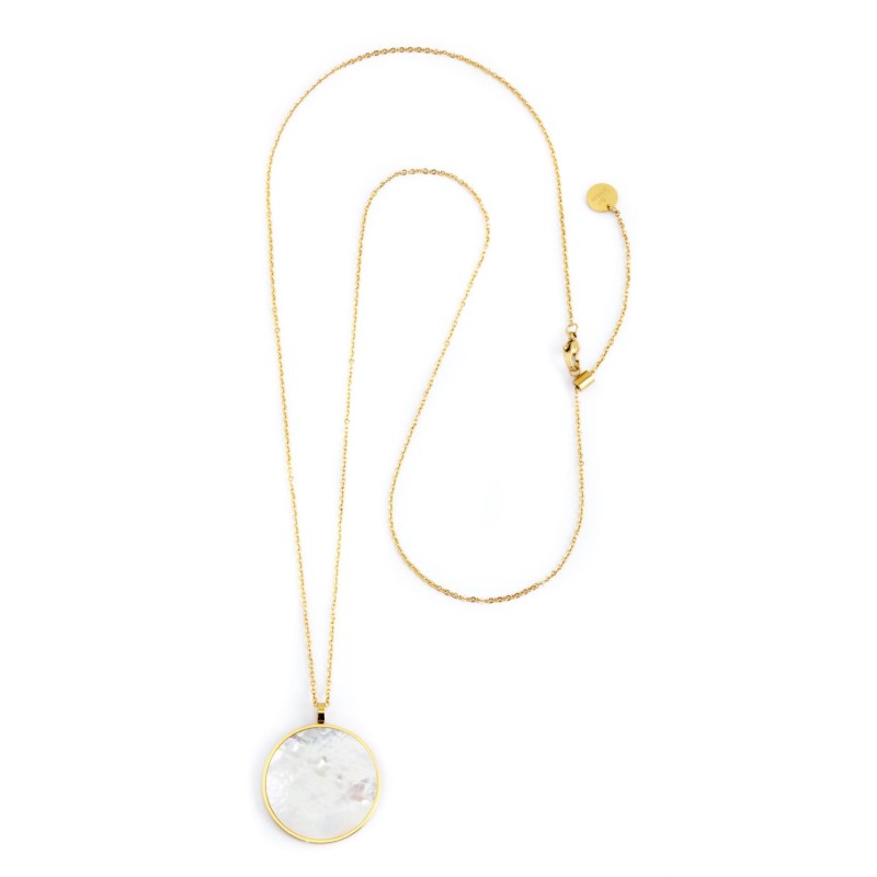 S.STEEL NECKLACE 3CM MOTHER OF PEARL S.STEEL NECKLACE 3CM MOTHER OF PEARL