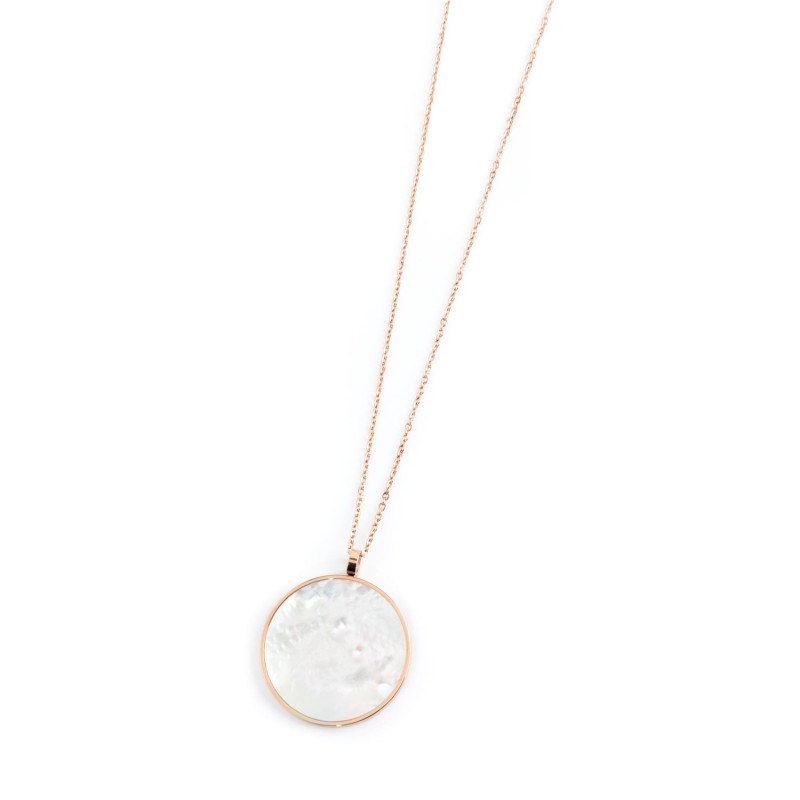 S.STEEL NECKLACE 3CM MOTHER OF PEARL S.STEEL NECKLACE 3CM MOTHER OF PEARL