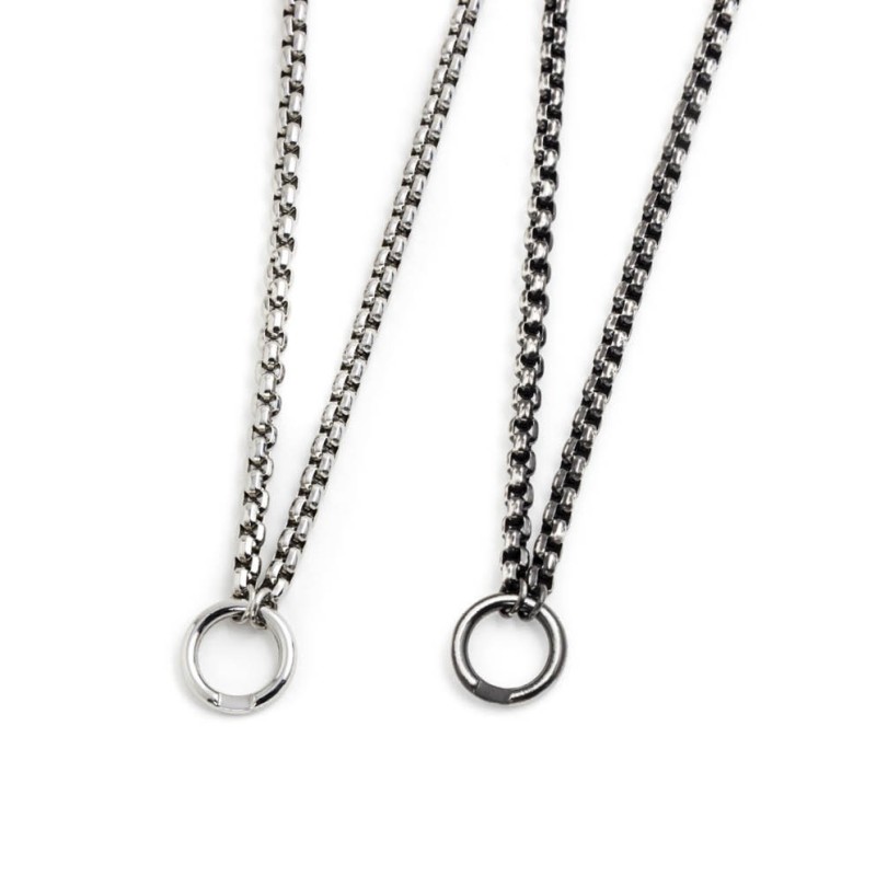 Collana catena box chain diamantata