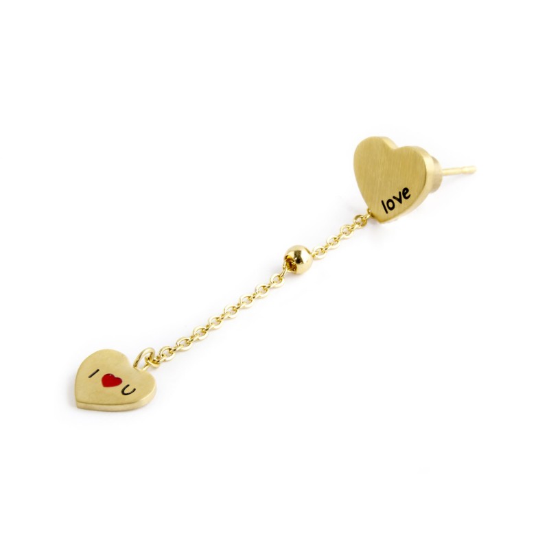 Orecchino cuore pendente cuore love