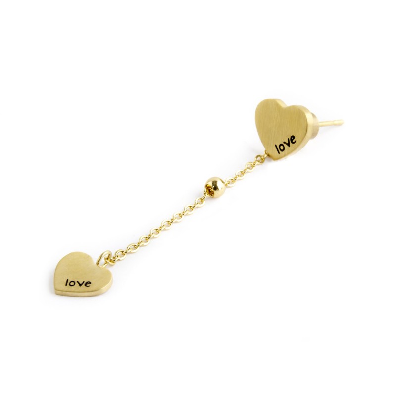 MONO ORECCHINO PENDENTE CUORE LOVE
