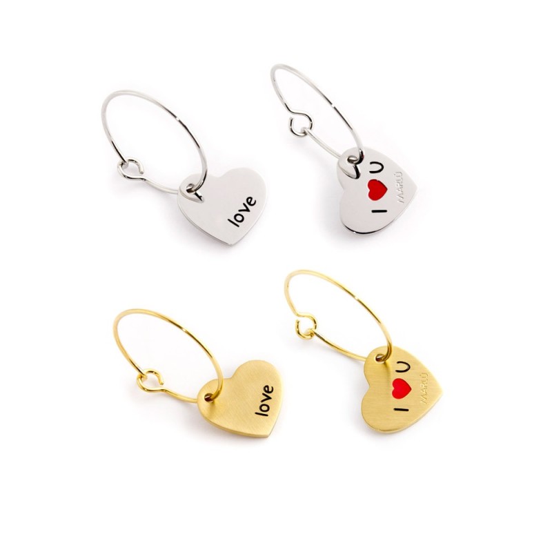 Orecchino a cerchio cuore