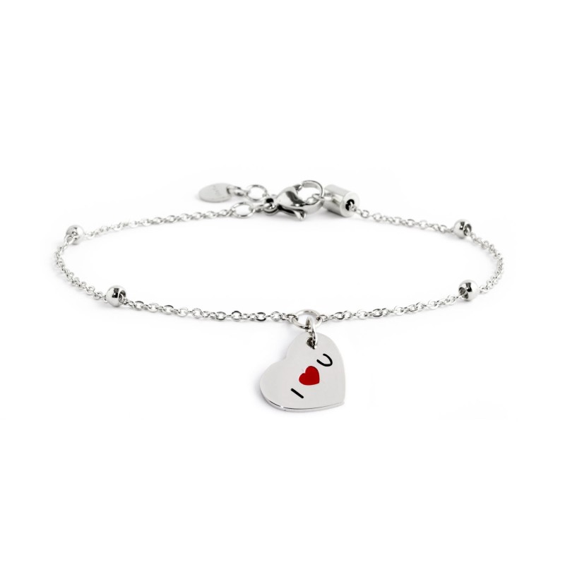 BRACCIALE ACCIAIO CUORE REGOLABILE