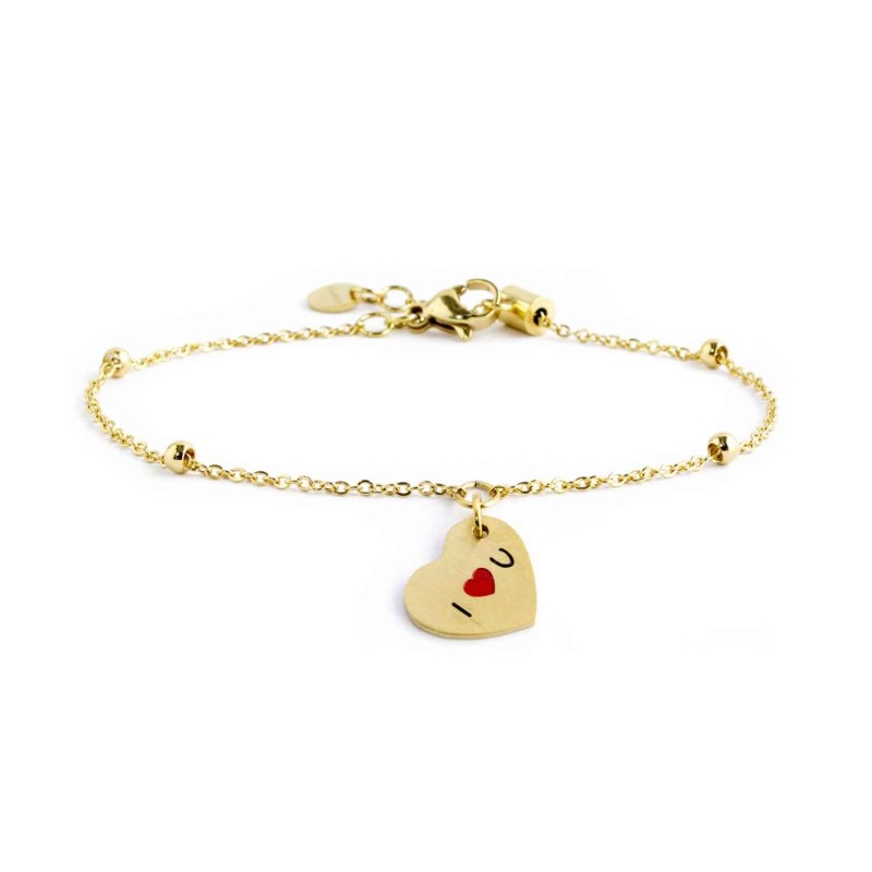 BRACCIALE ACCIAIO CUORE REGOLABILE
