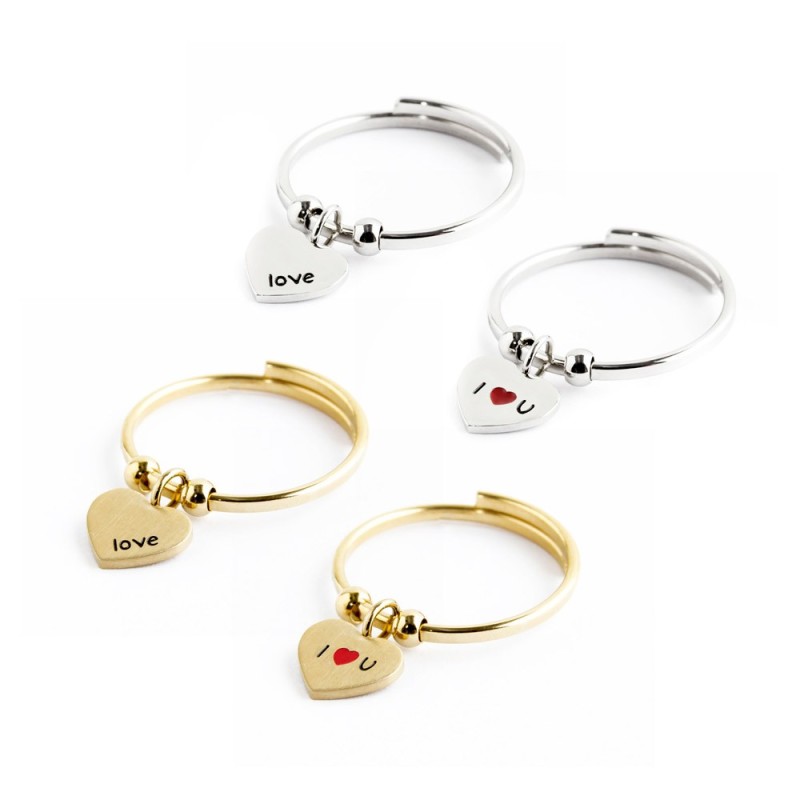 Anello cuore pendente