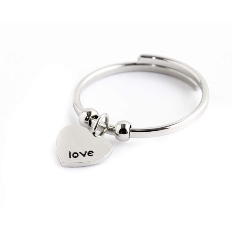Anello cuore pendente
