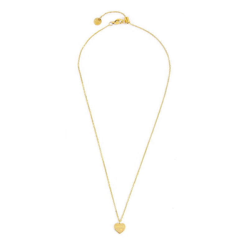 S.S.GOLD IP NECKLACE HEART PEND WITH RED CZ STONE S.steel gold ip necklace cross chain, 1 mm width, 0,27 mm thickness, with hear