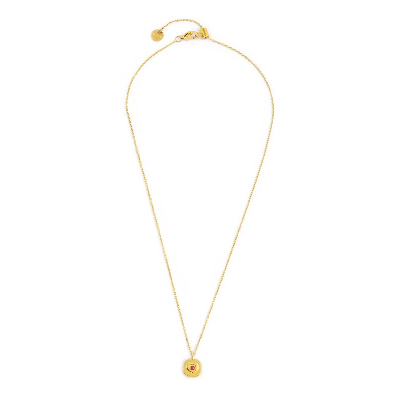 S.S.GOLD IP NECKLACE WITH SQUARE PENDANT S.steel gold ip necklace cross chain, 1 mm width, 0,27 mm thickness, with square pendan