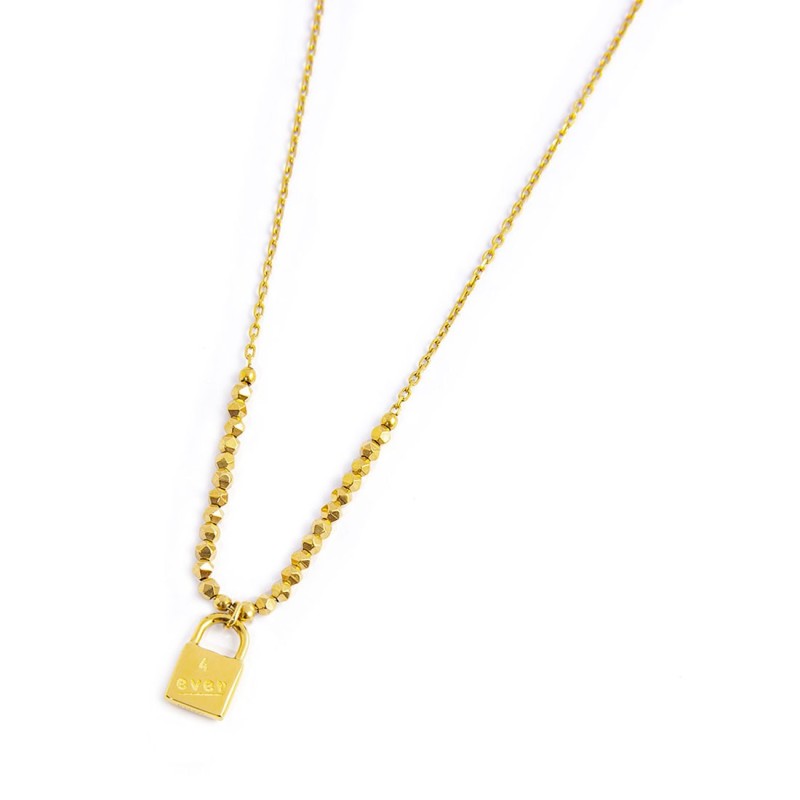 Collana con lucchetto pendente ed ematite
