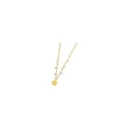 S.S GOLD IP NECKLACE WITH BALLS, CZ STONES AND SQUARED PEND S.steel gold ip necklace with market balls grumetta chain 1,40 mm wi