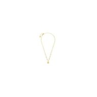 S.S GOLD IP NECKLACE BALLS AND CZ STONES CHAIN WITH MEDAL PEND S.steel gold ip necklace market balls grumetta chain 1,40 mm widt