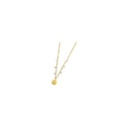 S.S GOLD IP NECKLACE BALLS AND CZ STONES CHAIN WITH MEDAL PEND S.steel gold ip necklace market balls grumetta chain 1,40 mm widt
