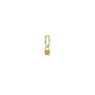 S.S.GOLD IP SINGLE ROUND EAR WITH PADLOCK PEND S.steel gold ip single round earring with pressure closure, 16,30 mm diameter, 2