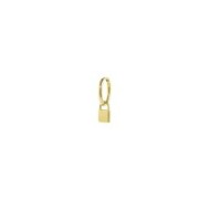 S.S.GOLD IP SINGLE ROUND EAR WITH PADLOCK PEND S.steel gold ip single round earring with pressure closure, 16,30 mm diameter, 2