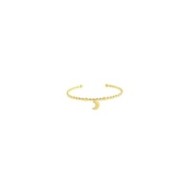 S.S.GOLD IP BALLS BANGLE WITH MOON PENDANT S.steel with gold ip bangle with balls texture by stamping, size 58,80*48 mm. On the
