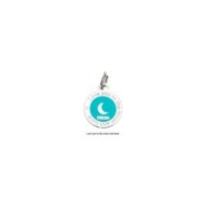 ROUND S.STEEL PENDANT MOON TURQUOISE