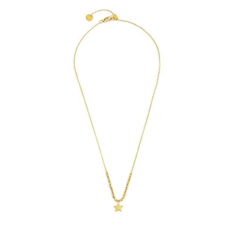 S.S.GOLD IP NECKLACE HEMATITE AND STAR PEND S.steel gold ip necklace main chain is "O" chain, 1,20 mm width, 0,26 thickness. Sec