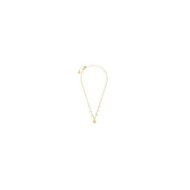 S.S GOLD IP NECKLACE BALLS, CZ STONES AND MEDAL PEND S.steel gold ip necklace with market balls grumetta chain 1,40 mm width, 0,