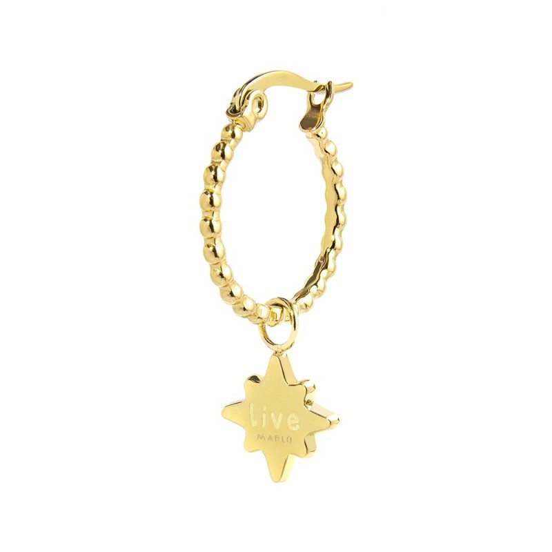 Orecchino a cerchio con rosa dei venti pendente