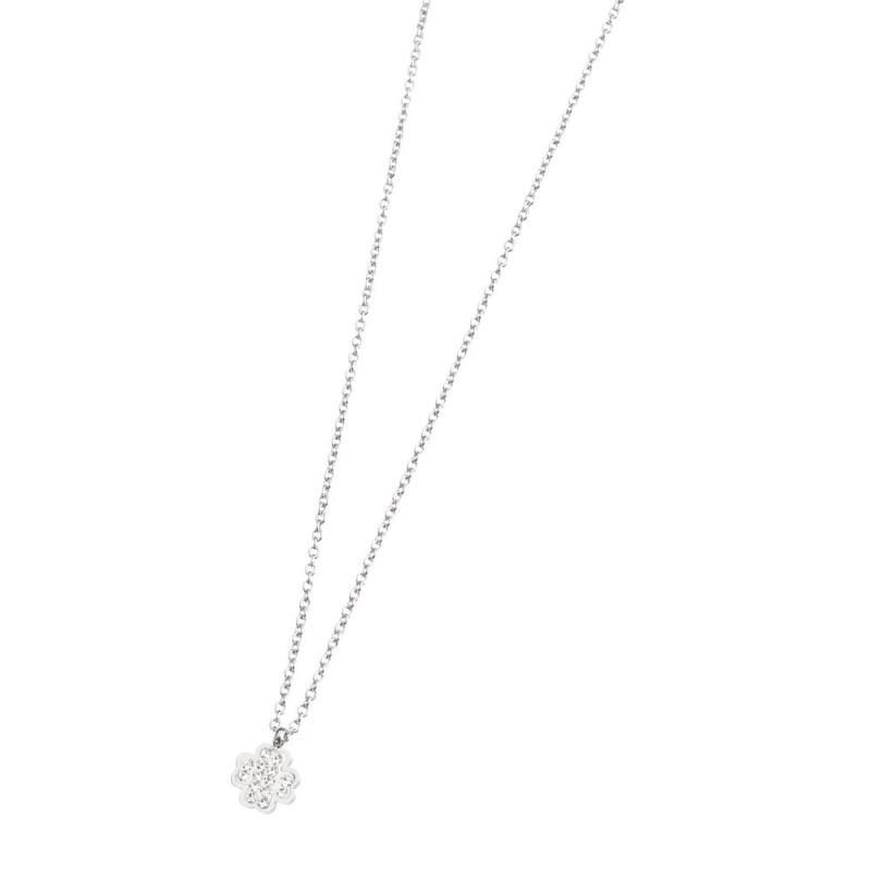 Collana quadrifoglio con cristalli