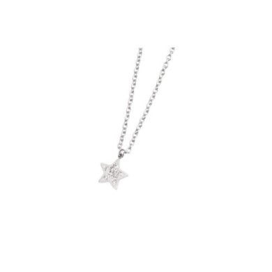 316L S.STEEL NECKLACE STAR WITH STONES 316 S.STEEL NECKLACE 8.5*7.5*1.5 MM STAR WITH CLAY AND RHINESTONES,