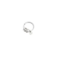 S.STEEL KEYRING 30MM WITH RINGS Polished s.steel keyring with 30 mm diameter, 2,70 mm width, 2,40 mm thickness, with lasered Mar