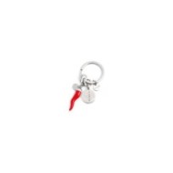 S.STEEL KEYRING 30MM WITH RINGS Polished s.steel keyring with 30 mm diameter, 2,70 mm width, 2,40 mm thickness, with lasered Mar