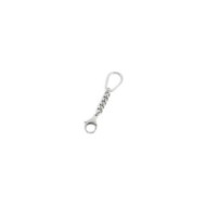 S.STEEL DROP KEYRING WITH GRUMETTA CHAIN AND LOCK Polished s.steel drop keyring 27,60*39,60 mm, 3 mm width, 3,10 mm thickness, l