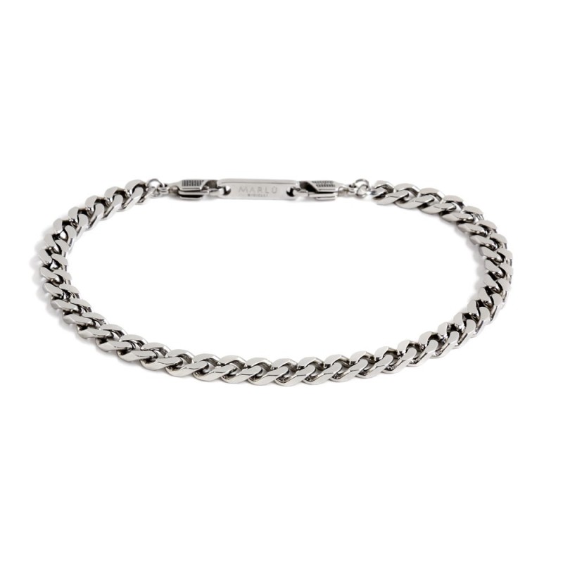 S.STEEL BRACELET CURB CHAIN 4,40 MM S.steel bracelet 4,40 mm curb chain. Total lenght 21,5 cm adjustable with Marlù tag 17,80 m