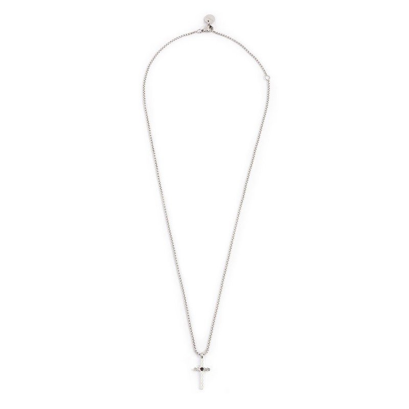 Collana con croce pendente e zircone
