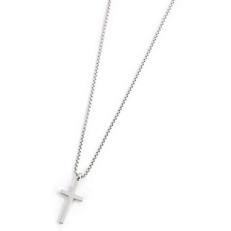 Collana con croce pendente e zircone
