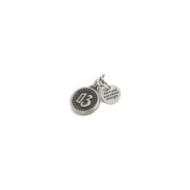 CHARM ACCAIO BRUNITO 13 Burnished steel charm with number 13, diameter 13mm and total height 16 with round tag and words "Fortun
