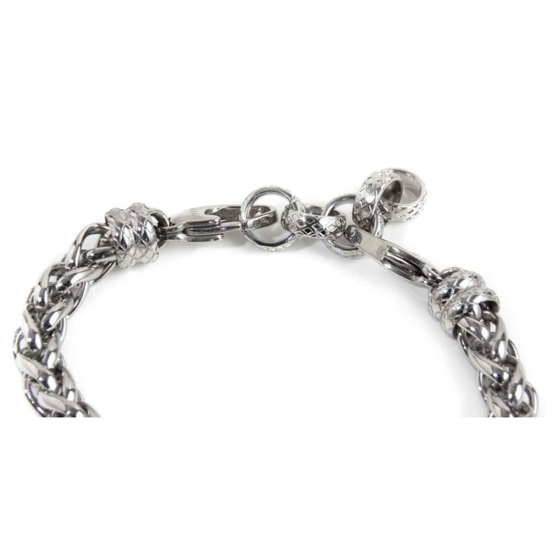 S.S. BR SONAGLIO CHAIN 7.80 MM SIZE M S.steel polished bracelet with sonaglio chain with thickness 7.80 mm. At both ends one ele