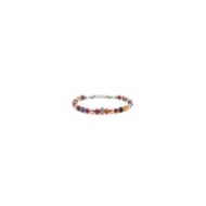 BR CARNELIAN AND SODALITE BEADS S.steel polished bracelet on center with s.steel cylider with black oil texture 8.30 mm diameter