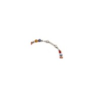 BR CARNELIAN AND SODALITE BEADS S.steel polished bracelet on center with s.steel cylider with black oil texture 8.30 mm diameter