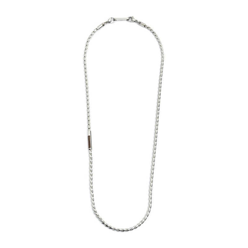 CATENA ACCIAIO CORDA CON BARRETTA