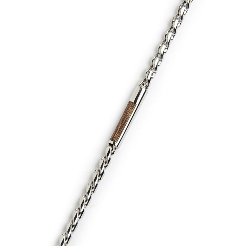 CATENA ACCIAIO CORDA CON BARRETTA