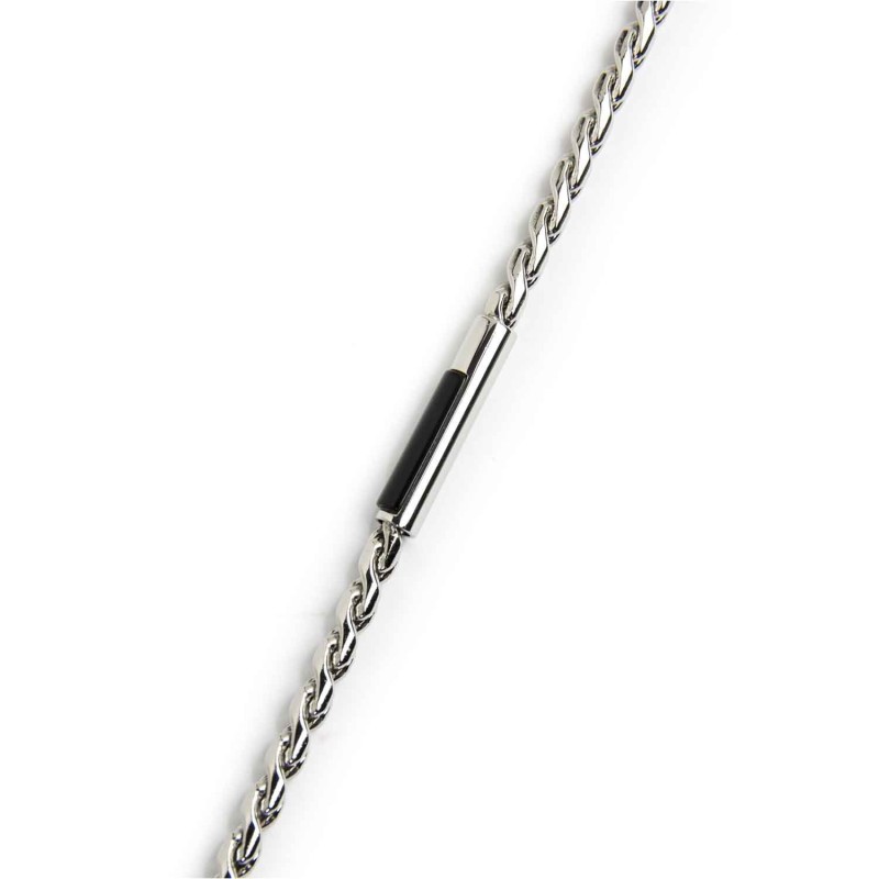 CATENA ACCIAIO CORDA CON BARRETTA