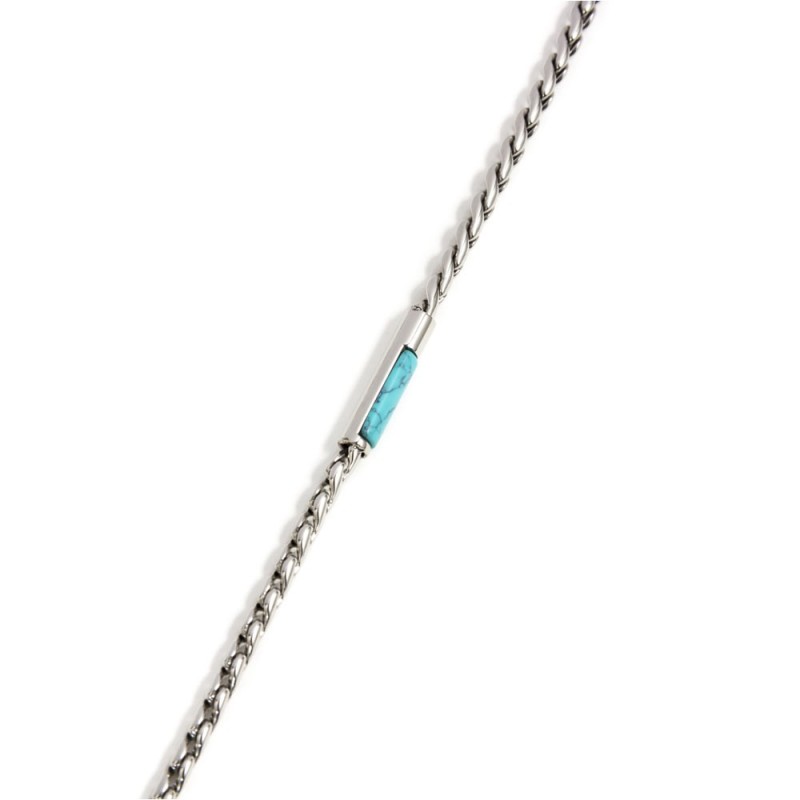 CATENA ACCIAIO CORDA CON BARRETTA