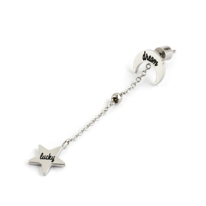 Orecchino luna con pendente stella