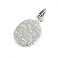 S.STEEL CHARM FRATELLO Polished s.steel charm size 12*10,70 mm, 1,40 mm thickness, on the top welded ring with 4 mm diameter. On