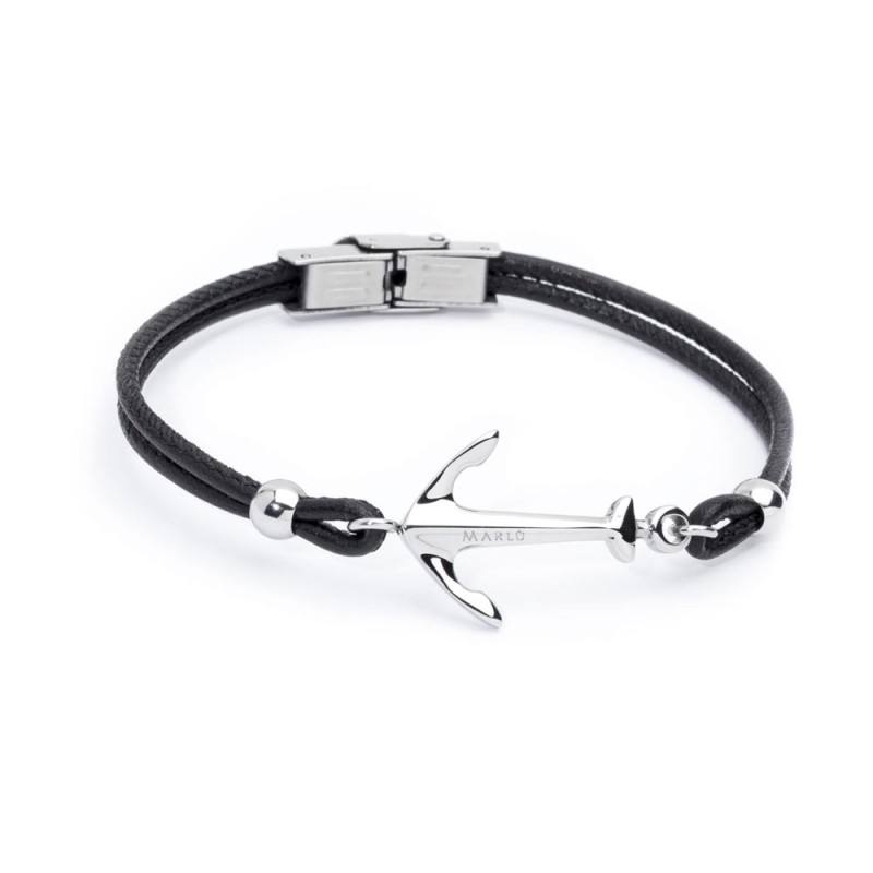 Bracciale in pelle con ancora