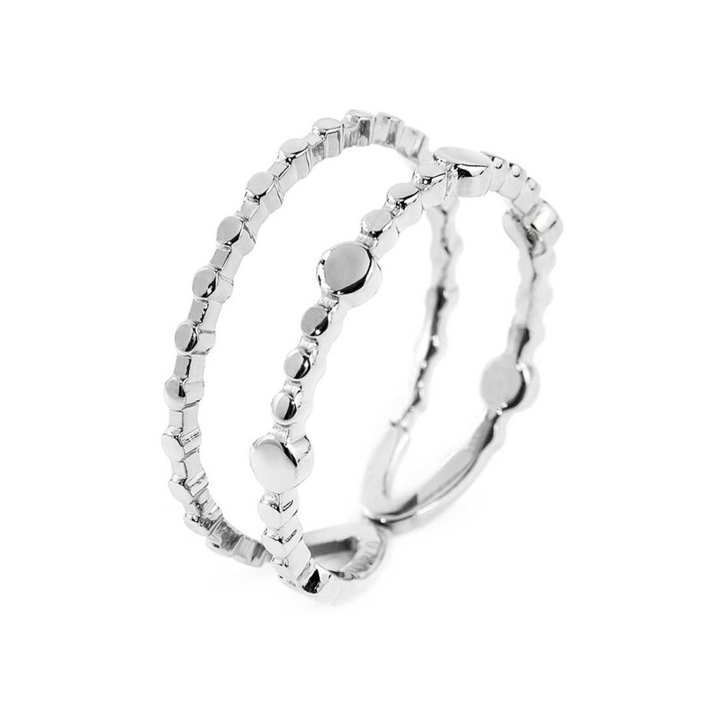 ANELLO PUNTINATA MISTA DOPPIA FASCIA