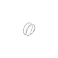 Anello doppia fascia trama puntinata e chevron